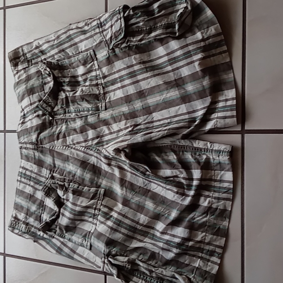 Mossimo Supply Co Men's Cargo Shorts Plaid Brown n Cream w Mint Stripe SZ 38 - Picture 10 of 16